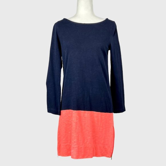 J Crew Maritime Colorblock Navy Peach Dress XS - Picture 3 of 13